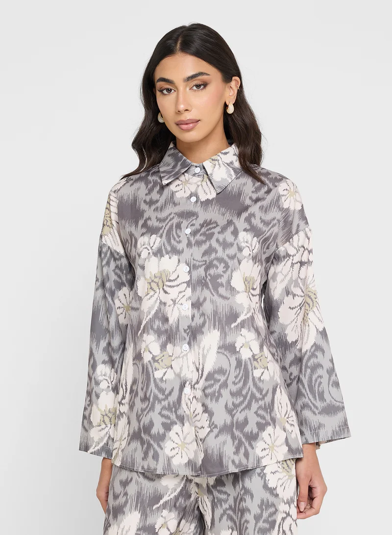Khizana Floral Print Shirt & Pant Set