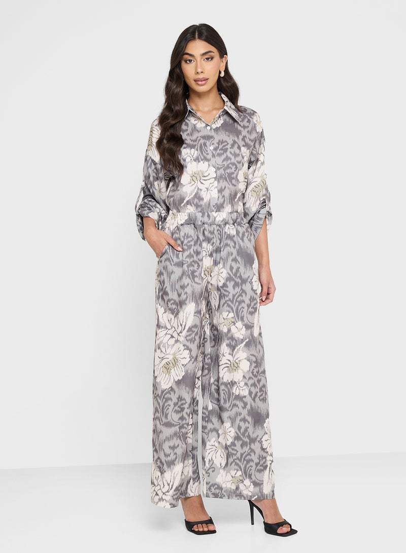 خزانة طقم قميص وبنطلون بطبعة زهور - Image 5