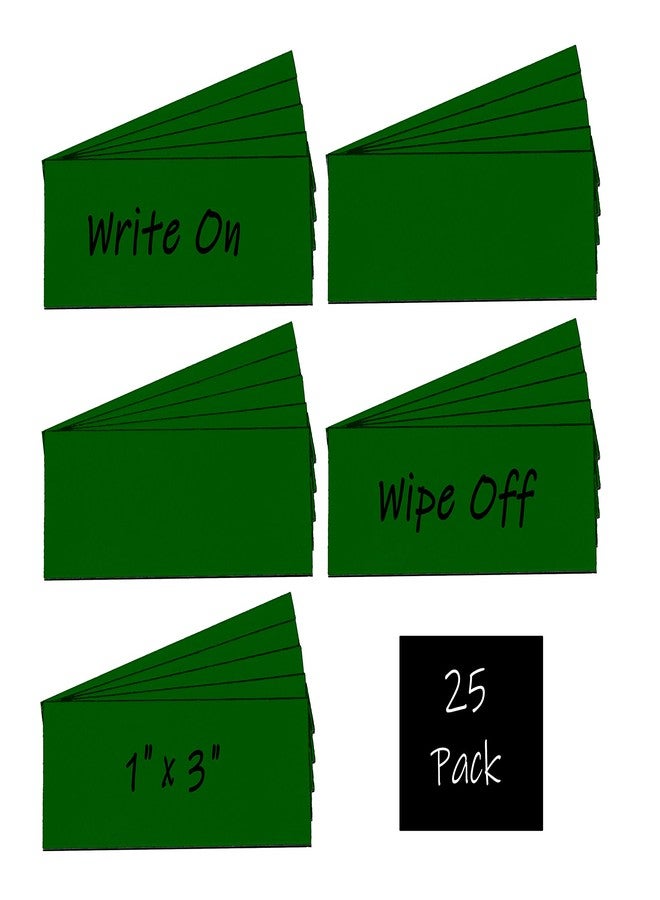 MV Magna Visual Magna Visual 1" x 3" Green Pre-Cut Write On Wipe Off Magnetic Strips 25 Pack - Image 2