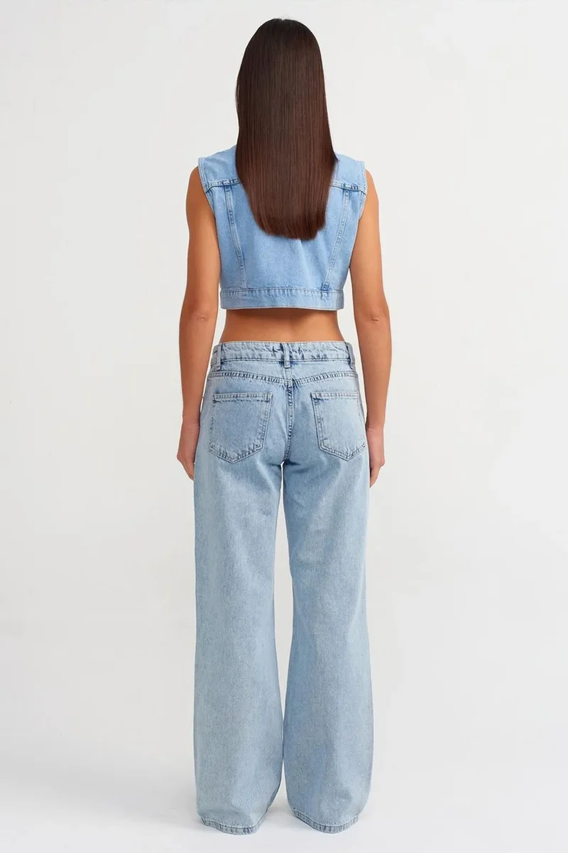 Dilvin DILVIN Women's High-Waist Wide-Leg Jeans