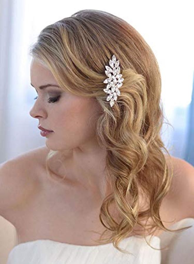 Unicra Crystal Wedding Hair Comb Bridal Hair Accessories For Brides And Bridesmaids (ASilver) - Image 1