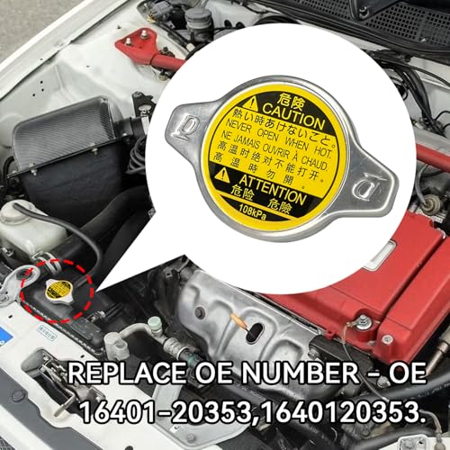 SWQS Radiator Cap 16401-20353 16401-31650 Replacement for Toyota 4Runner, Camry, Corolla, Highlander, Tundra, Tacoma, Prius, Lexus GS300 RX330 Stainless Steel Radiator Cover Accessories - Image 3