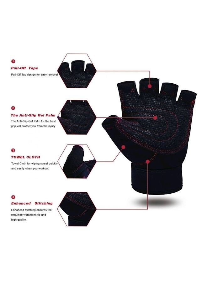 COYO Anti-Slip Adjustable Velcro Strap Weightlifting Gloves L L - Image 2