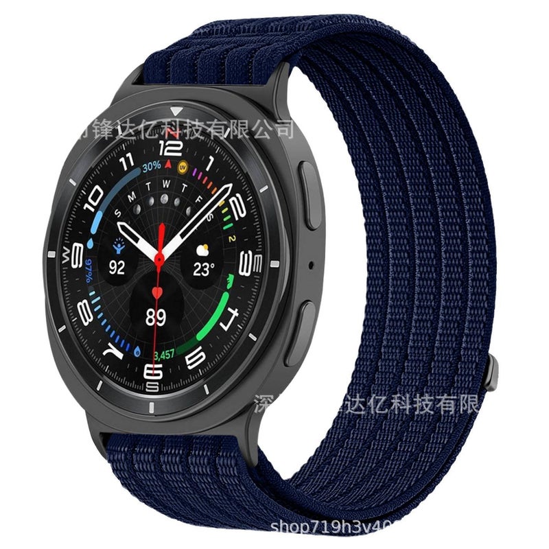 منتج لـ الاستخدام باللون أزرق Samsung Galaxy Watch Nylon Smartwatch اليومي للساعة الذكية واستبدال السوار والرياضة وتغيير الإطلالة - Image 1