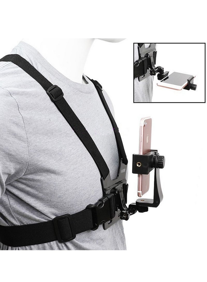 Universal Chest Harness and Head Strap Kit for POV and VLOG Videos Compatible with iPhone Samsung GoPro Hero 5 to 9 Action Cameras and Cell Phones Ideal for Video Shooting Accessories - Image 3