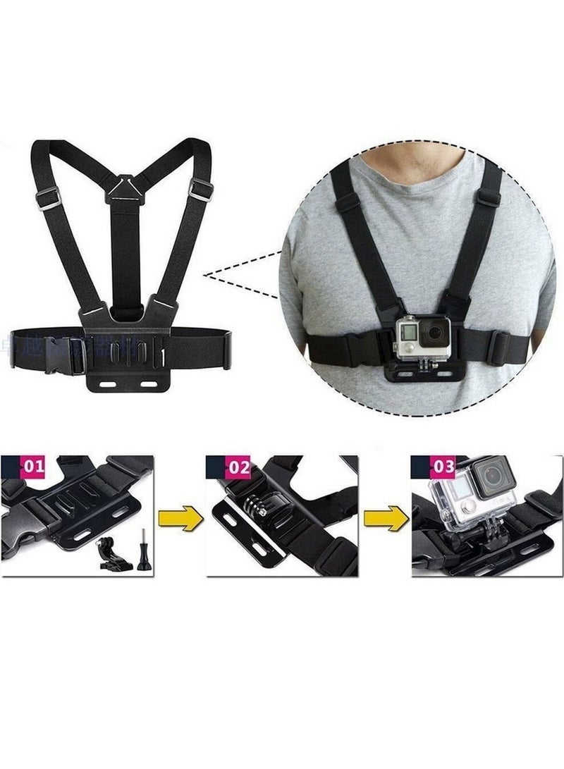 Universal Chest Harness and Head Strap Kit for POV and VLOG Videos Compatible with iPhone Samsung GoPro Hero 5 to 9 Action Cameras and Cell Phones Ideal for Video Shooting Accessories - Image 4
