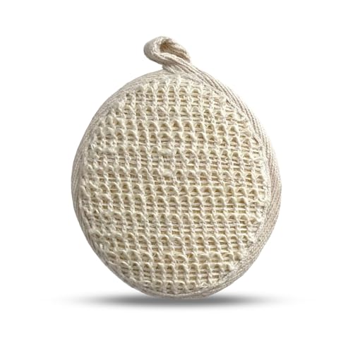 Rusabl Ramie Bath Loofah for Body Deep Cleansing and Scrubbing (Pack of 2, Round) Reusable Exfoliating Scrub Sponge, Made of Natural Fibre, Scrubber for Men and Women, Cleanses and Gently Exfoliates Skin - Image 1