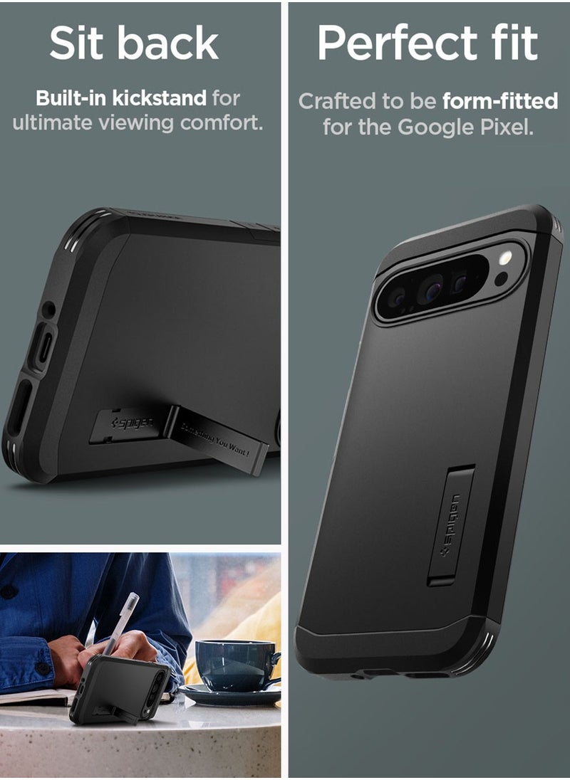 Spigen - غطاء حماية Tough Armor لهاتف Google Pixel 9 Pro XL مع إسفنج شديد التحمل - أسود - Image 1