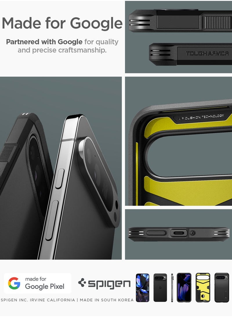 Spigen - غطاء حماية Tough Armor لهاتف Google Pixel 9 Pro XL مع إسفنج شديد التحمل - أسود - Image 1