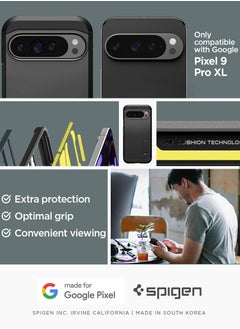 Spigen غطاء حماية Tough Armor لهاتف Google Pixel 9 Pro XL مع إسفنج شديد التحمل - أسود  - Image 2