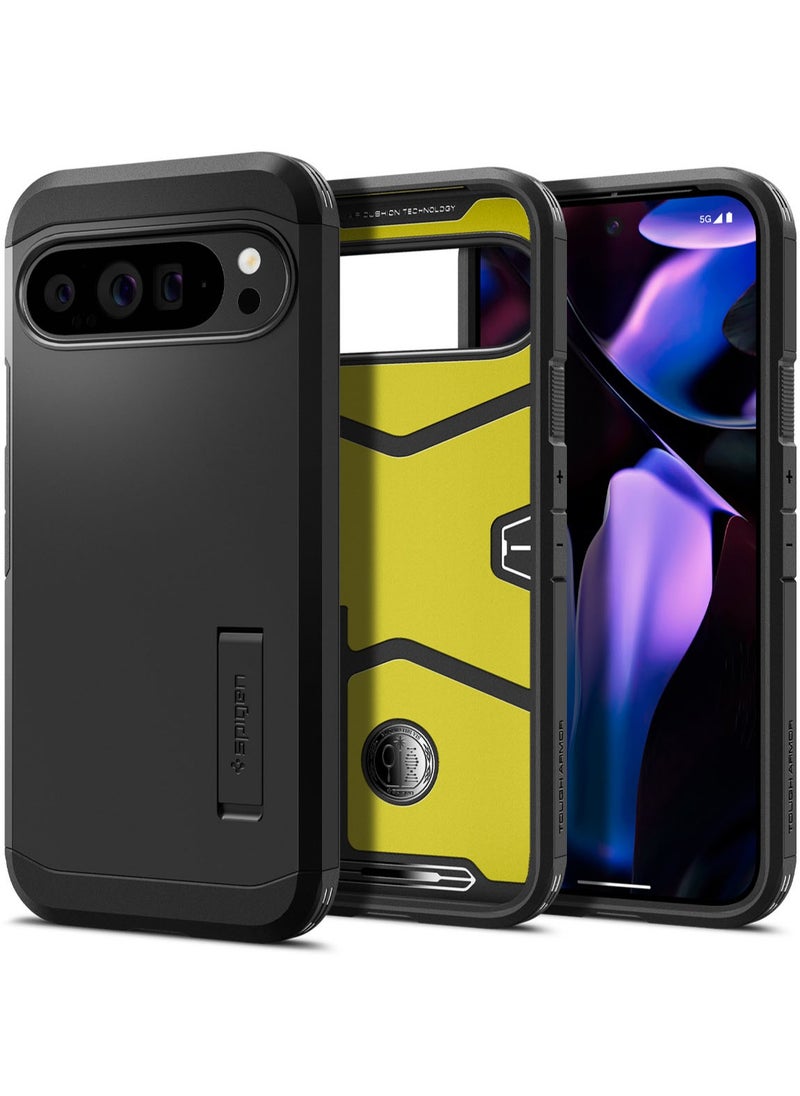 Spigen - غطاء حماية Tough Armor لهاتف Google Pixel 9 Pro XL مع إسفنج شديد التحمل - أسود - Image 1