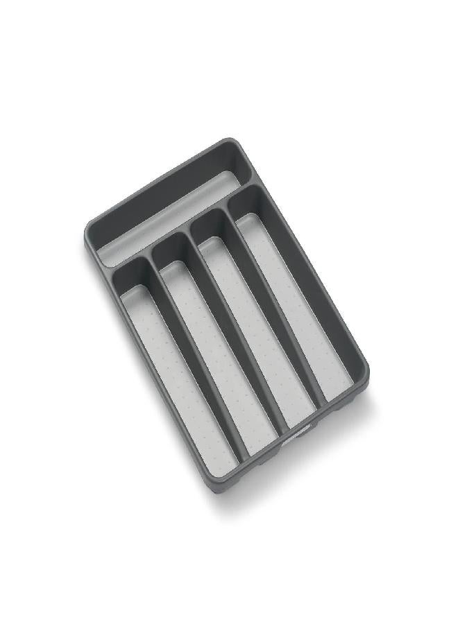 madesmart Classic Mini Silverware Tray, Soft Grip, Non-Slip Kitchen Drawer Organizer, 5 Compartments, Multi-Purpose Home Organization, BPA Free, Granite