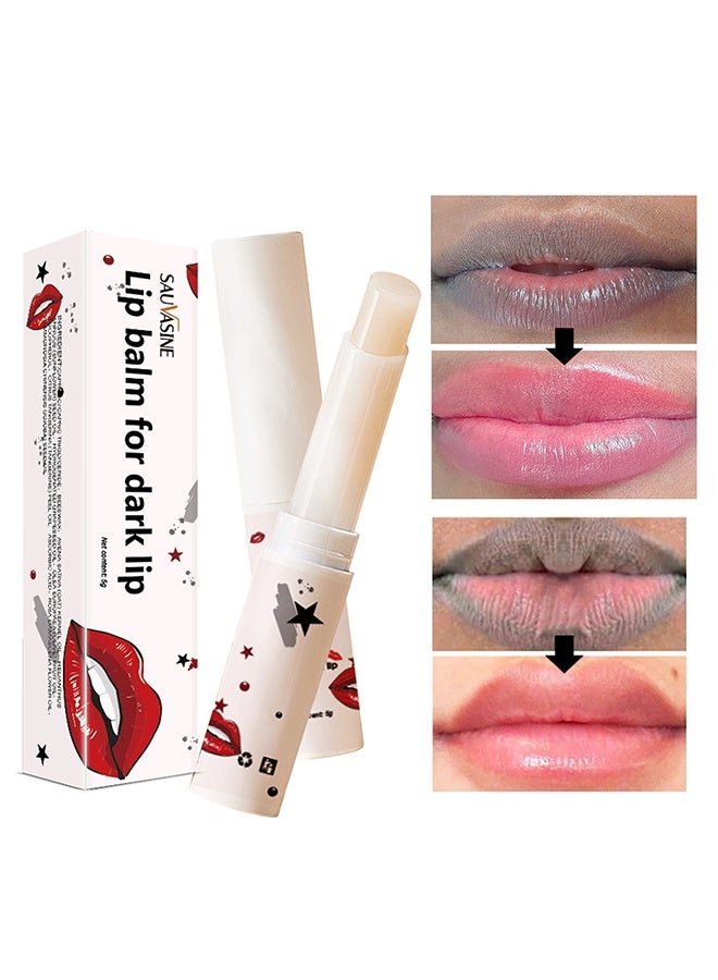 SAUVASINE Lip Balm For Dark Lip, Magic Lip Lighten Scrub, Dark Black Pigmentation Fade, Dull Pink Lip Balm, Brighten Anti-Crack Moisturizing Exfoliation - Image 1