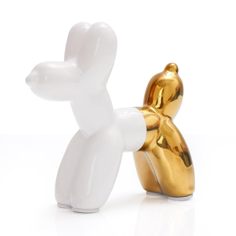 Notakia Cute Ceramics Balloon Dog Statue Crafts Living Room Desktop Decorations,Handmade Modern Small Ceramic Animal Statue Ornament Home Decor Accents - Image 1