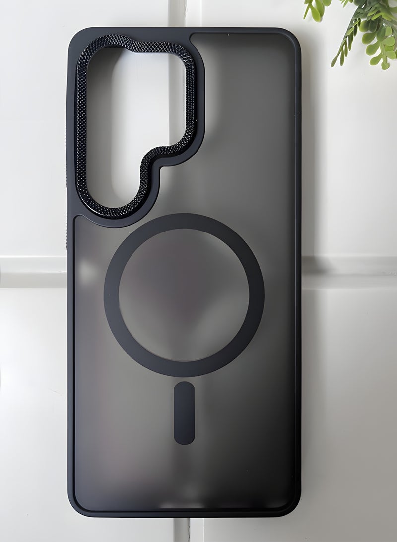 جراب مغناطيسي مقاوم للصدمات لهاتف Samsung Galaxy S26 Ultra مع إطار معدني للكاميرا - غطاء مغناطيسي أنيق غير لامع للرجال والنساء والشباب ويدعم الماج سيف والشحن اللاسلكي - مضاد لبصمات الأصابع، وحماية للكاميرا، ومقاوم للسقوط (أسود) - Image 4
