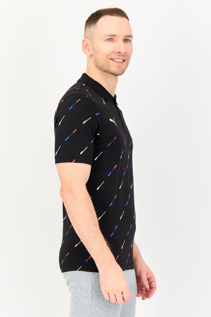 Puma x BMW Motorsport Men Sportswear Fit Short Sleeve Outdoor Polo Shirt, Black - Image 3