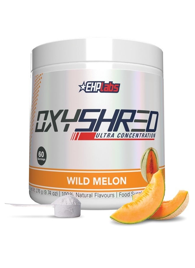 EHP Labs OxyShred Pre Workout Powder & Shredding Supplement - Preworkout Powder with L Glutamine & Acetyl L Carnitine, Energy Boost Drink - Wild Melon, 60 Servings  - Image 1