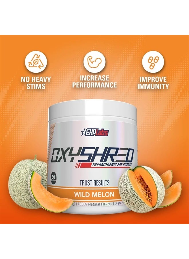 EHP Labs OxyShred Pre Workout Powder & Shredding Supplement - Preworkout Powder with L Glutamine & Acetyl L Carnitine, Energy Boost Drink - Wild Melon, 60 Servings  - Image 4