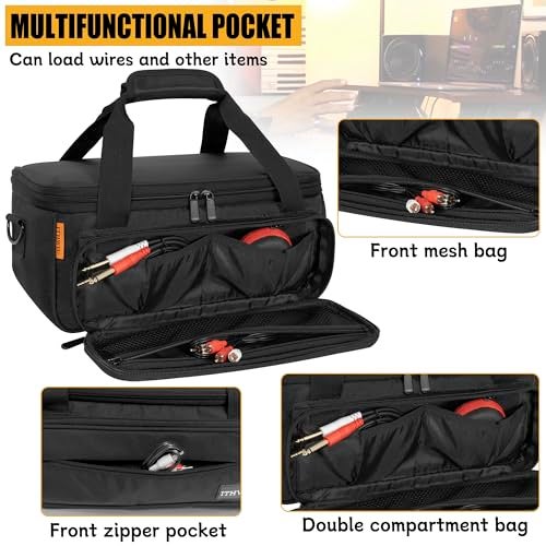 ITHWIU Padded Mixer Carry Bag Fits Behringer X-AIR Series Mixers（ XR12，XR16，XR18）, L 14.6" x W 7.5" x H 6.7" Black - Image 3
