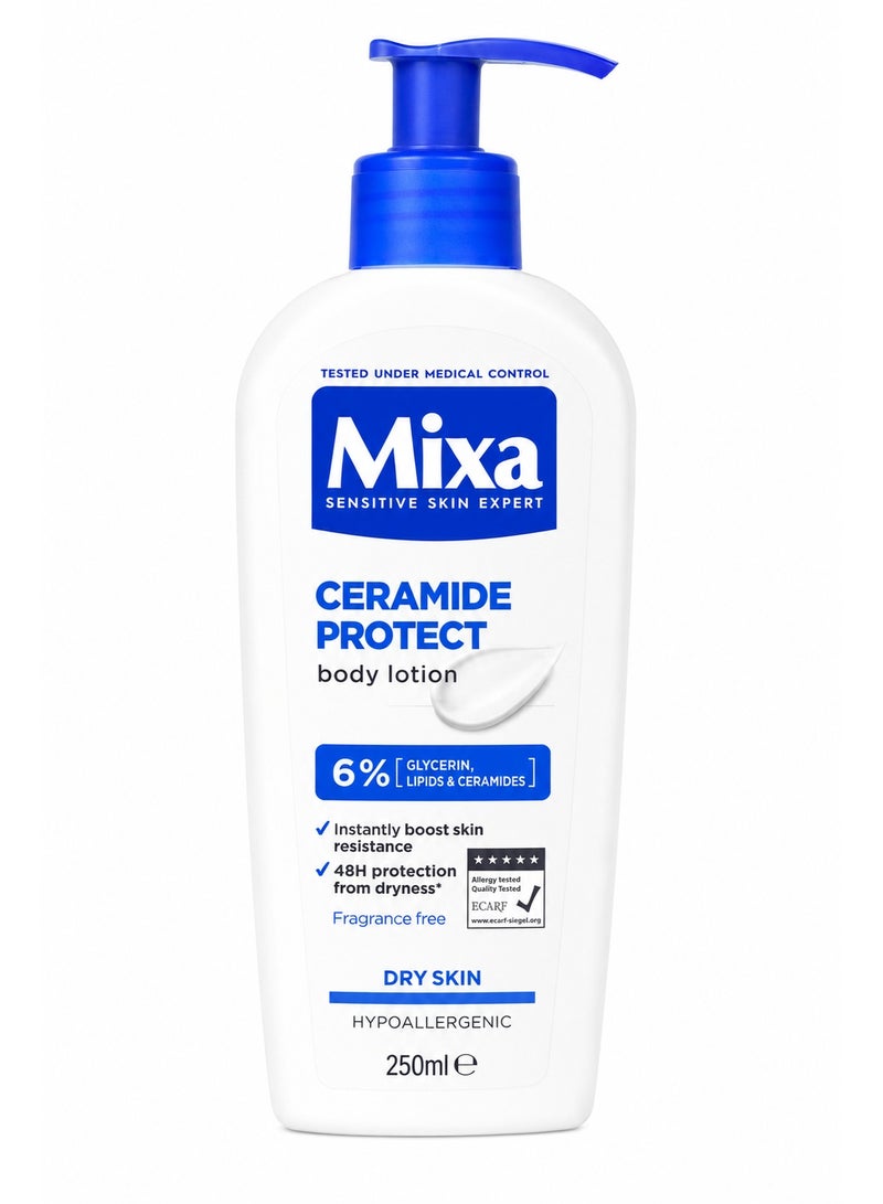 Mixa Ceramide Protect Body Lotion with 6% Glycerin, Lipids & Ceramides for Dry & Sensitive Skin, 250ml - Image 1
