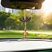 Qiwen Brown Cowboy Hat Cross Car Charm Country Western Car Accessories Sunflower Cow Print for Women Girls Mirror HangingUnique Faith Gift for Her - Image 2
