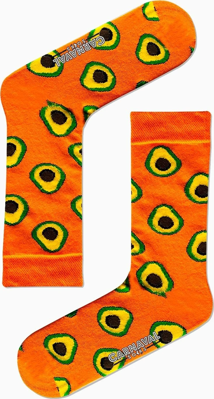 كارنافال سوكس Orange Avocado Patterned Colorful Socks