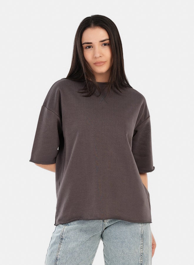 Carina Ribbed Crew Neck T-Shirt - Image 1
