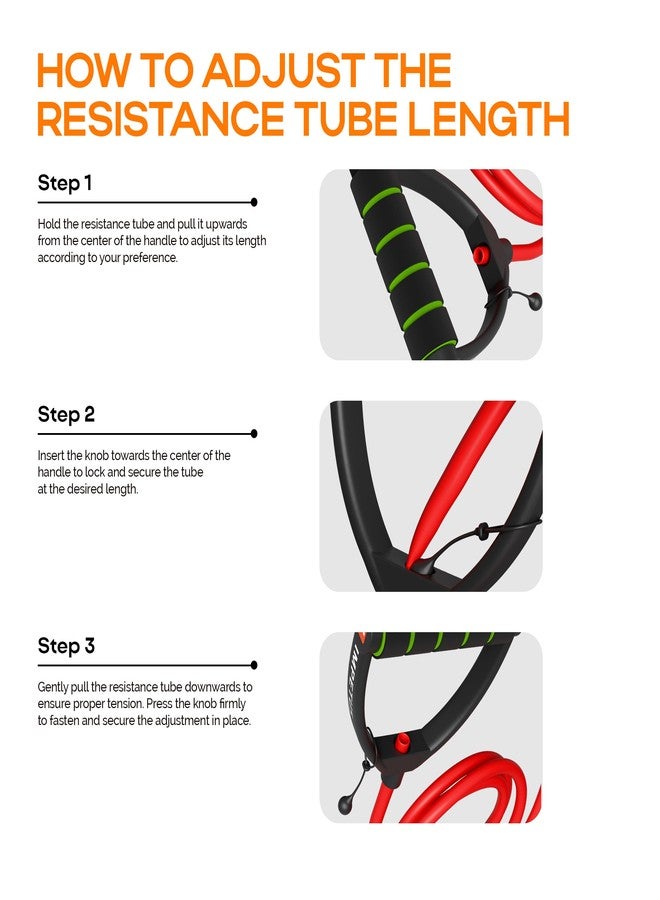 IMPETUS Single Resistance Toning Tube for Stretching, Toning & Full Body Workouts (10kg-15kg) Premium Resistance Exercise Tube (Red) - Image 4
