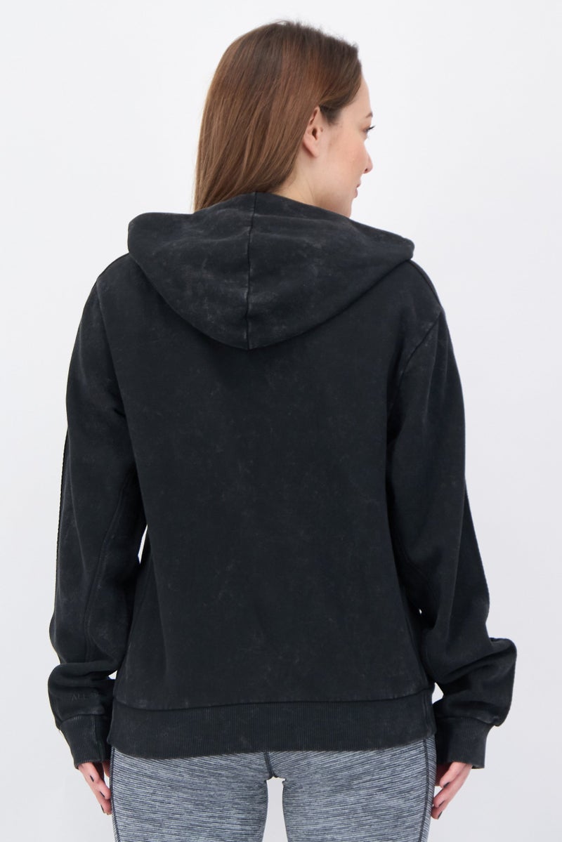 Adidas Women Sportswear Fit Long Sleeve Outdoor Full Zip Hoodie, Black - Image 4