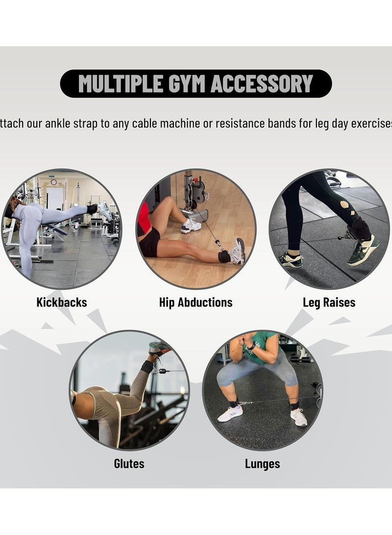 ENDLESS  Premium Adjustable Ankle Strap – Metal & Neoprene Double-Stitched Gym Ankle Cuff for Cable Machines, Kickbacks & Glute Exercises - Image 5