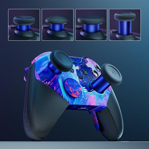 ZAPOLEX 14-in-1 Controller Accessories Kit Compatible with Xbox Elite Series 2, 6 Premium Metal Thumbsticks, Swap Joysticks, 4 Interchangeable Paddles, 2 D-Pads, 1 Tool & 1 Storage Bag (Blue+Red) - Image 2