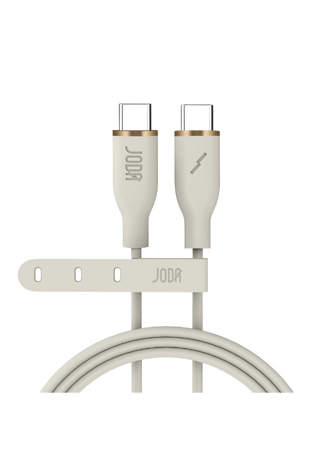 جودا كابل سليب سي - 60W سيليكون 1 متر - ذهبي ، متين وأنيق، مثالي للاستخدام اليومي، يُستخدم لشحن الهواتف الذكية، اللابتوبات، والأجهزة اللوحية بسرعة عالية ⚡. مع تصميم عملي وأنيق، يمكن لهذا الكابل أن يتحمل ما يصل إلى 30,000 طية دون تلف 🔄. - Image 1