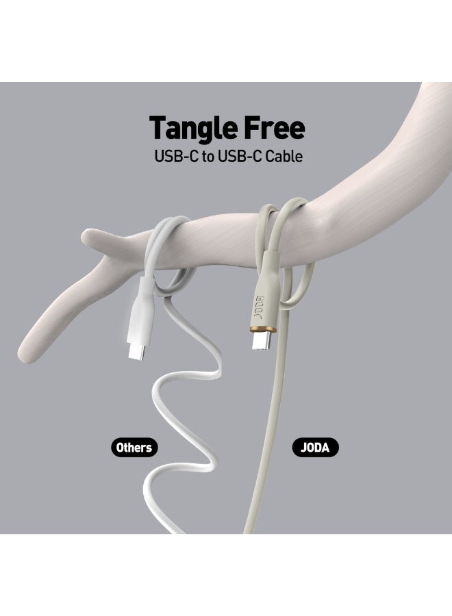 جودا كابل سليب سي - 60W سيليكون 1 متر - ذهبي ، متين وأنيق، مثالي للاستخدام اليومي، يُستخدم لشحن الهواتف الذكية، اللابتوبات، والأجهزة اللوحية بسرعة عالية ⚡. مع تصميم عملي وأنيق، يمكن لهذا الكابل أن يتحمل ما يصل إلى 30,000 طية دون تلف 🔄. - Image 3