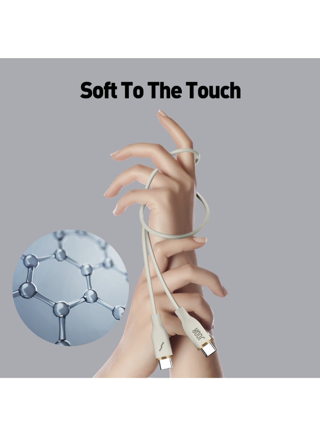 جودا كابل سليب سي - 60W سيليكون 1 متر - ذهبي ، متين وأنيق، مثالي للاستخدام اليومي، يُستخدم لشحن الهواتف الذكية، اللابتوبات، والأجهزة اللوحية بسرعة عالية ⚡. مع تصميم عملي وأنيق، يمكن لهذا الكابل أن يتحمل ما يصل إلى 30,000 طية دون تلف 🔄. - Image 2