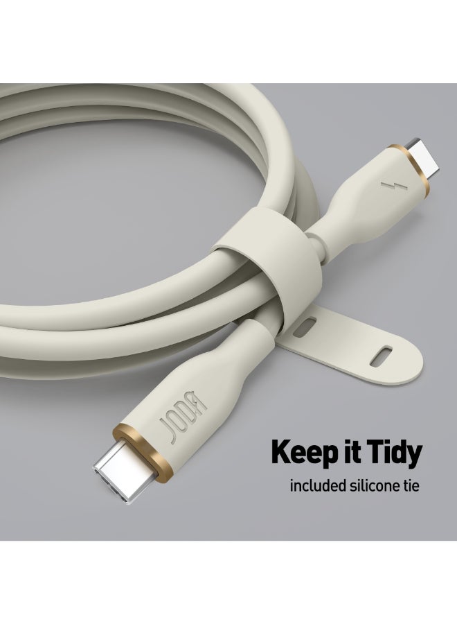 جودا كابل سليب سي - 60W سيليكون 1 متر - ذهبي ، متين وأنيق، مثالي للاستخدام اليومي، يُستخدم لشحن الهواتف الذكية، اللابتوبات، والأجهزة اللوحية بسرعة عالية ⚡. مع تصميم عملي وأنيق، يمكن لهذا الكابل أن يتحمل ما يصل إلى 30,000 طية دون تلف 🔄. - Image 5