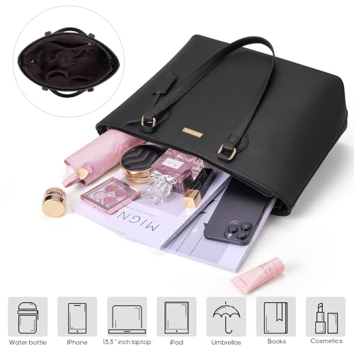 Bagsure 4PCS Women Fashion Handbags Purses Wallet Shoulder Bags Casual Tote Bag Crossbody Bags, Handbag Set Gift for Ladies Girls, Satchel Purse Set for Women - Image 3