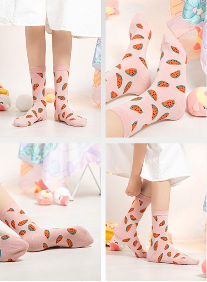 Joylife Fruit Embroidered Crew Socks Cute Pattern Quartz Sock Funny Dress Socks for Women, Ladies, Girls, 6 Pack - Image 5