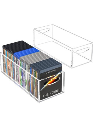 DVD/CD Storage Box 2 Packs, Acrylic Storage Container for Blu-Rays, Small Books/Booklets, Video Game Cases and Video Game Controllers, Storage Organizer for Countertop/Kitchen/Bathroom/Cabinet - pzsku/Z17B68A20F19A6469BA38Z/45/_/1734963385/039b0e25-5606-4ad3-8ab9-4249b9432c08