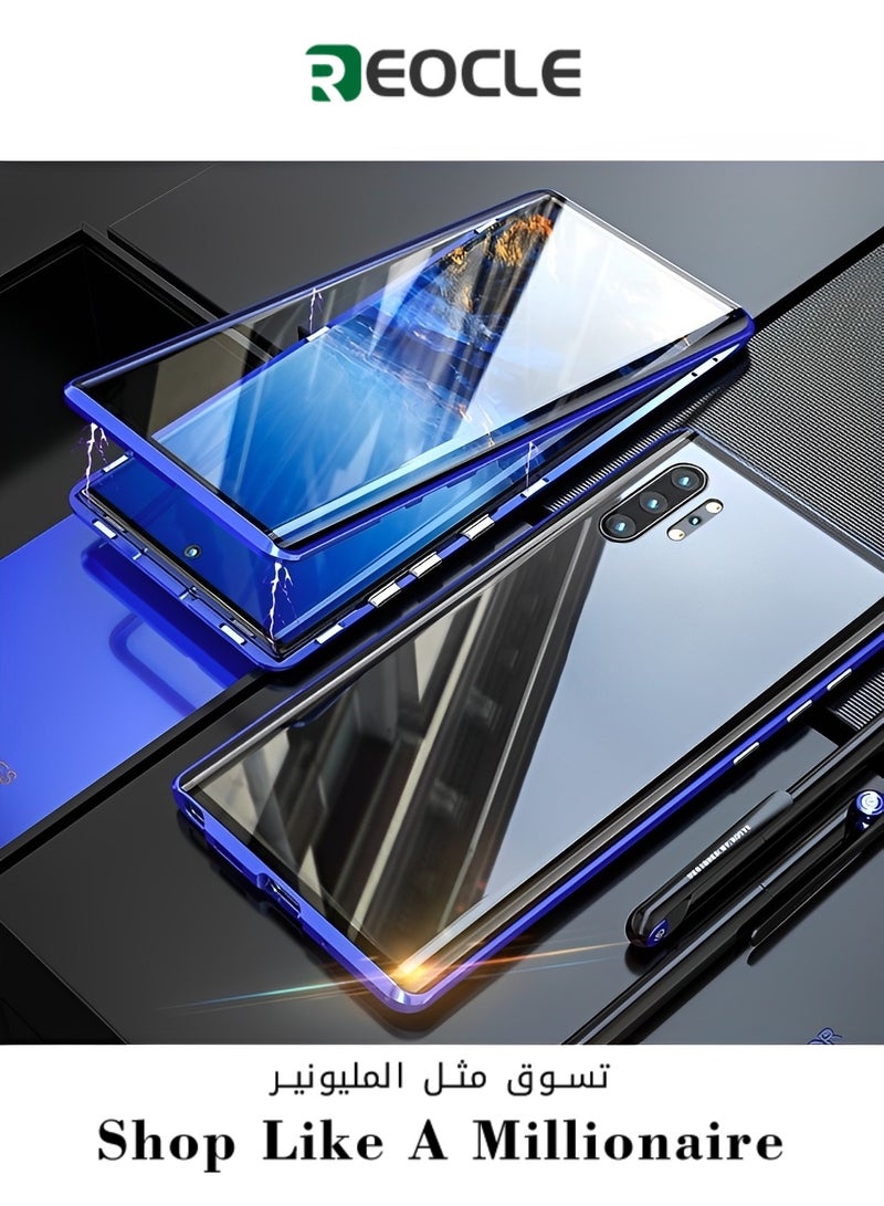 REOCLE Magnetic Case for Samsung Galaxy S23 Ultra with Safety Lock Magnetic Tempered Glass Double-Sided Phone Case Anti-Scratch Support Wireless Charger Clear Magnetic Case for Galaxy S23 22 21 Ultra Plus - Image 1