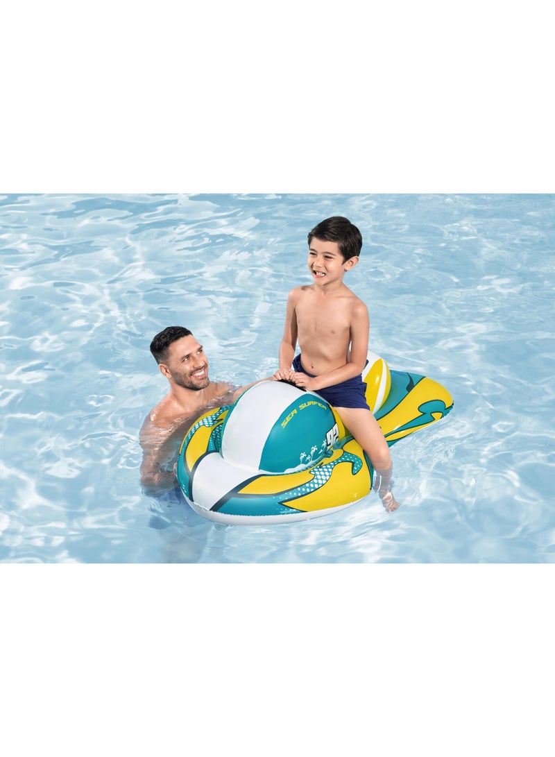 بست واي عوامة أطفال قابلة للنفخ من بيستواي (Bestway) موديل Sea Surfer، مقاس 117×77 سم | قابلة للركوب | عوامة للمسبح | لعبة مائية صيفية | لعبة للمسبح والشاطئ - Image 2