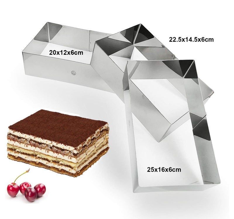 NEWLINE NY NewlineNY Stainless Steel Cake Mousse Ring Molding Forming (Rectangular Cake Pastry Rings)  - Image 4