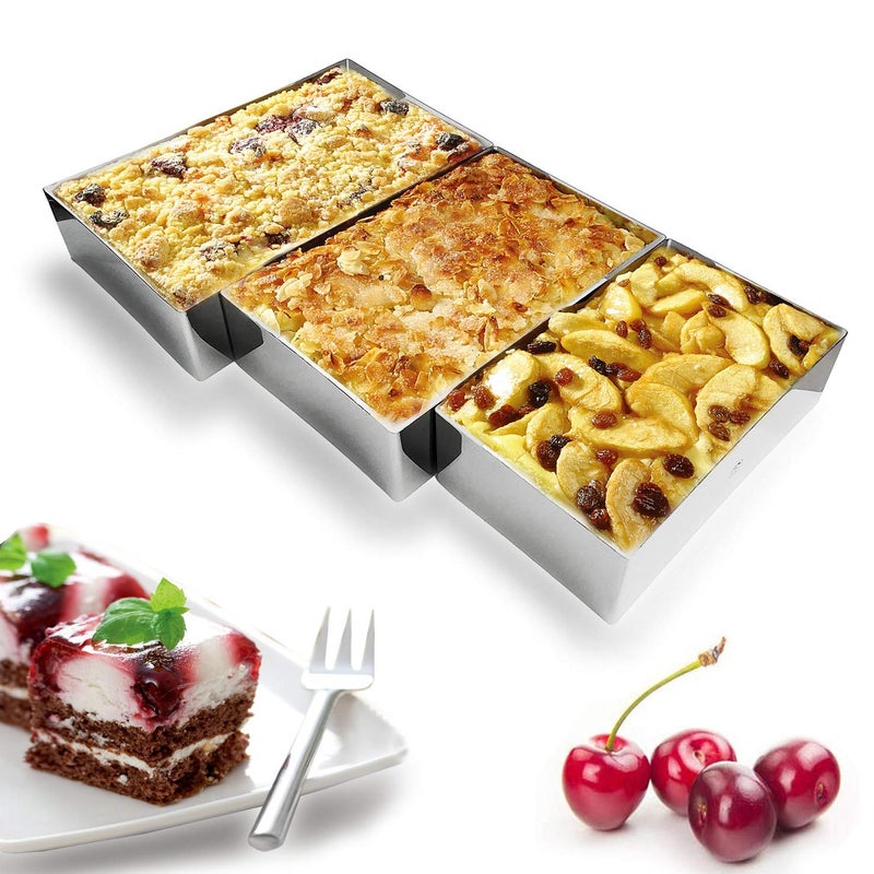 NEWLINE NY NewlineNY Stainless Steel Cake Mousse Ring Molding Forming (Rectangular Cake Pastry Rings)  - Image 3