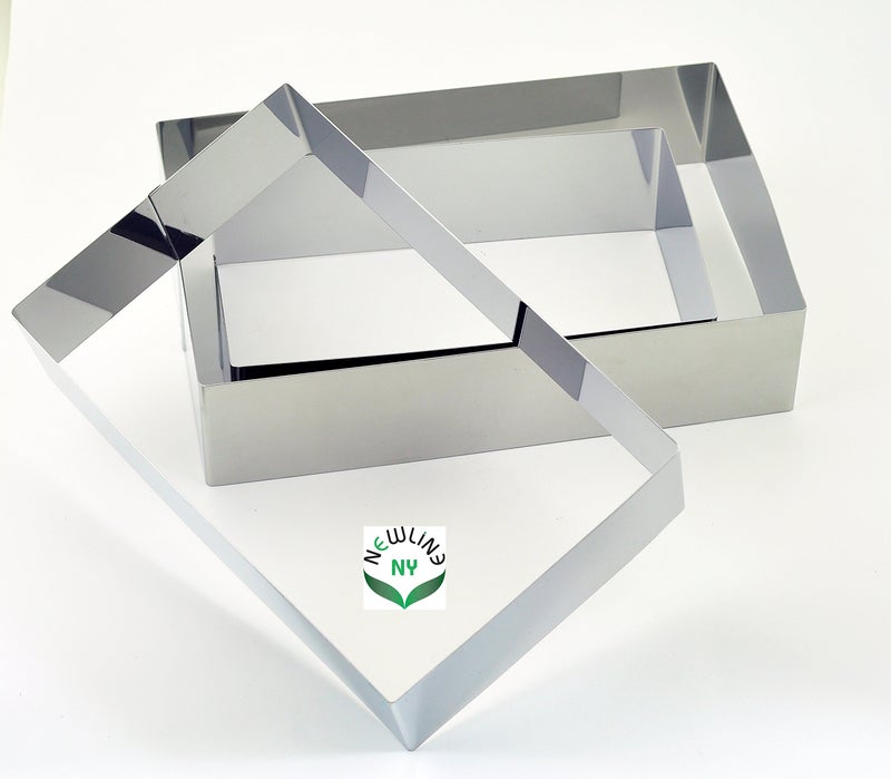 NEWLINE NY NewlineNY Stainless Steel Cake Mousse Ring Molding Forming (Rectangular Cake Pastry Rings)  - Image 2