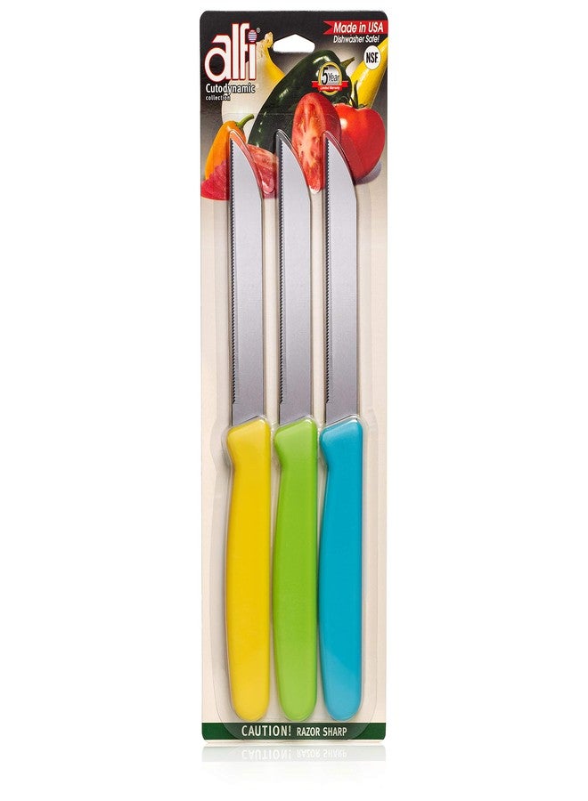 Alfi All-Purpose Knives Aerospace Precision Pointed Tip - Home And Kitchen Supplies - Serrated Steak Knives Set | Made in USA (Multicolor) - Image 1