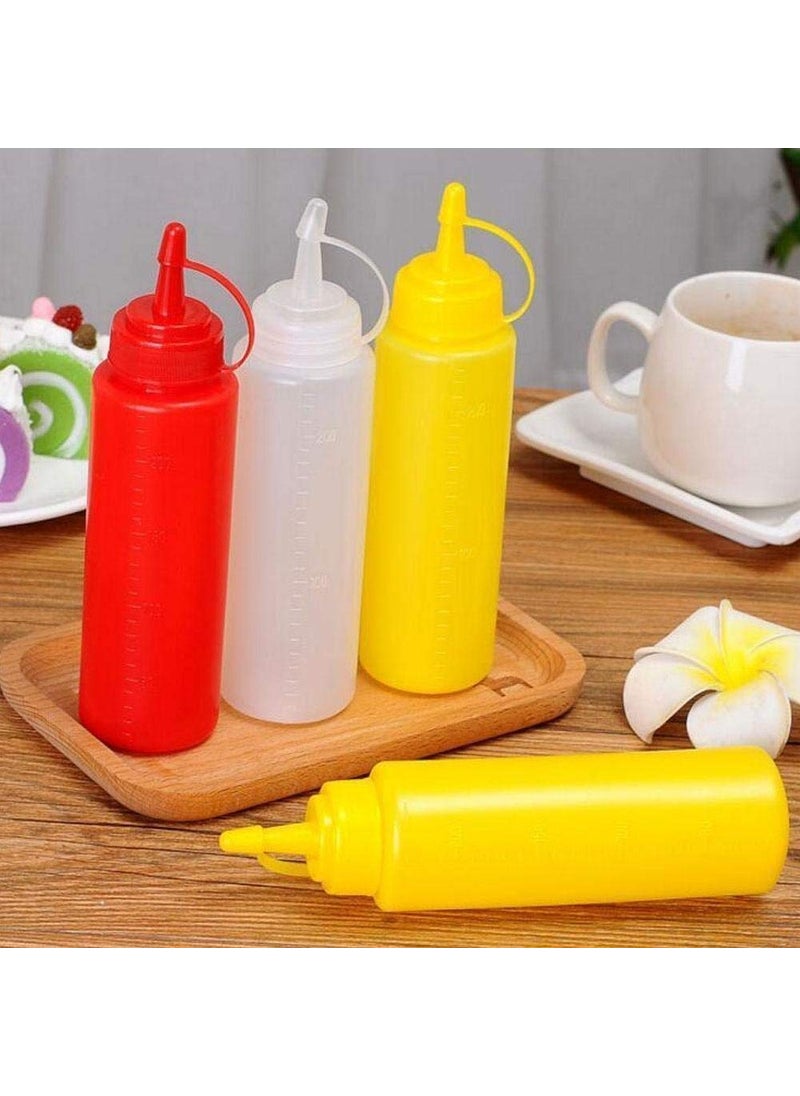 SGMSC SGMSC Set of 3 Plastic Leakproof Sealed Condiments Sauce Ketchup Squeeze Bottle Dispenser with Twist On Cap Lid 3 Pcs Set  - Image 2