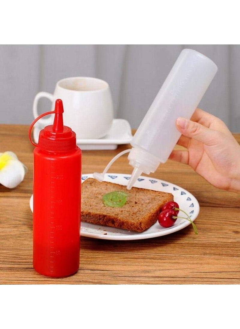 SGMSC SGMSC Set of 3 Plastic Leakproof Sealed Condiments Sauce Ketchup Squeeze Bottle Dispenser with Twist On Cap Lid 3 Pcs Set  - Image 4