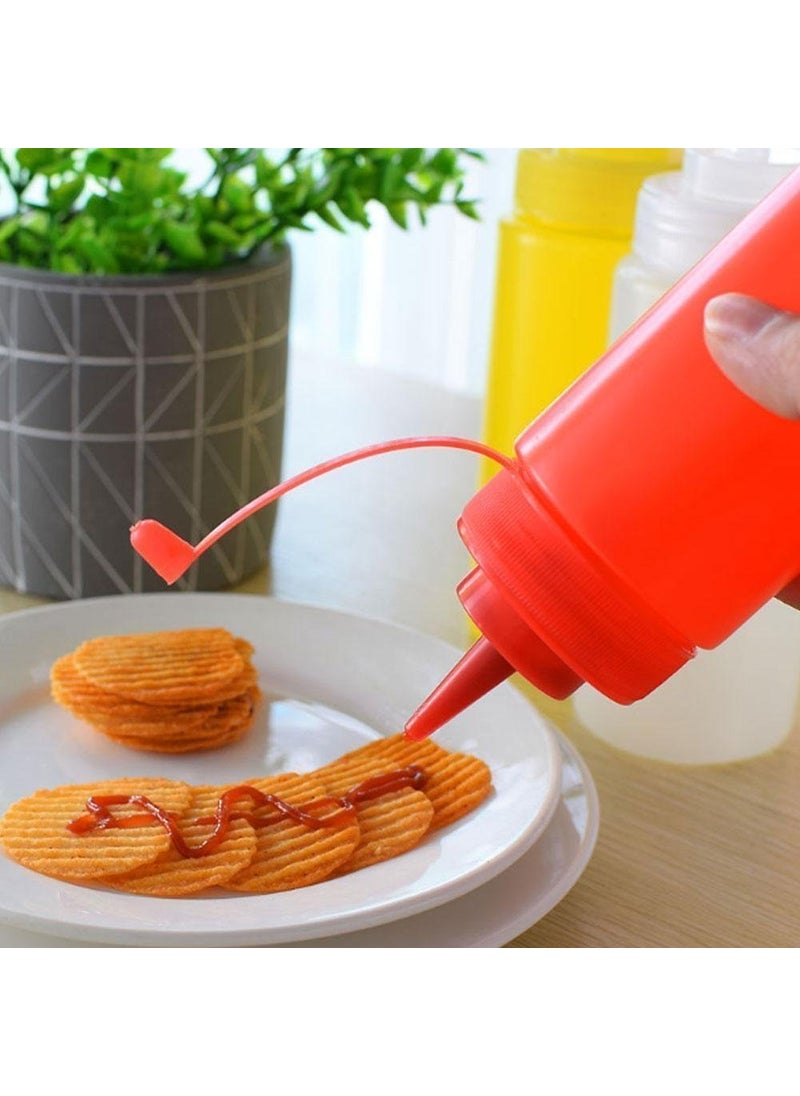 SGMSC SGMSC Set of 3 Plastic Leakproof Sealed Condiments Sauce Ketchup Squeeze Bottle Dispenser with Twist On Cap Lid 3 Pcs Set  - Image 3