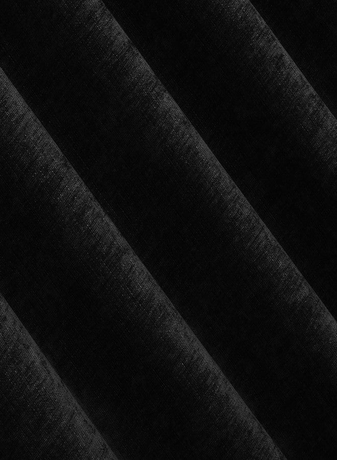 Sun Zero Isidora Velvet Magnetic Closure 100% Blackout Grommet Curtain Panel, 40" x 84", Black - Image 4