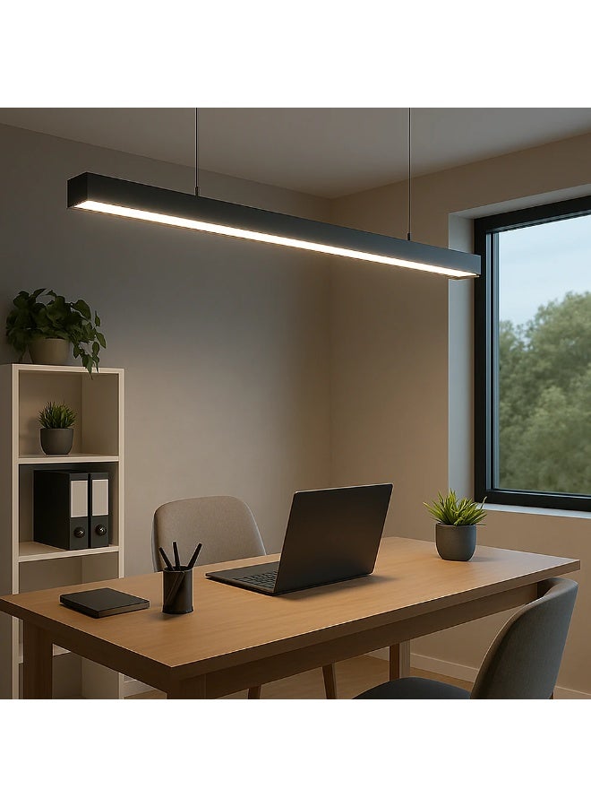 TOEFL Panel spotlight, length 120 cm, black, lighting color yellow, 50 watts, TOEFL - Image 1