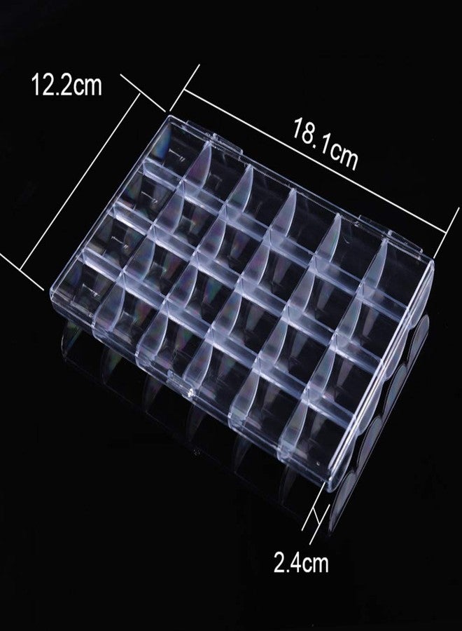 Kemaily 24 Slots Empty Clear Nail Art Decoration Storage Box Nail Glitter Rhinestone Crystal Accessories Container Storage Box - Image 3